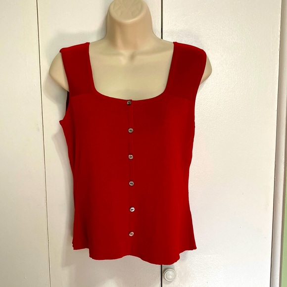 Button Down cropped Sleeveless Sweater Tank Large by J.A.C. - Picture 2 of 14